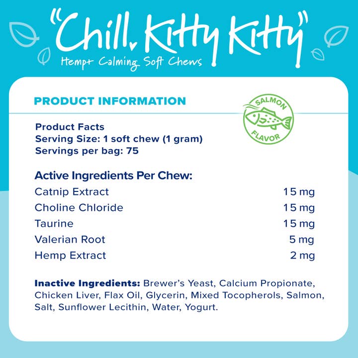 Okoa Pet - Wholesale Pet Treats - Cat - "Chill, Kitty Kitty" Calming Soft Chews for Cats