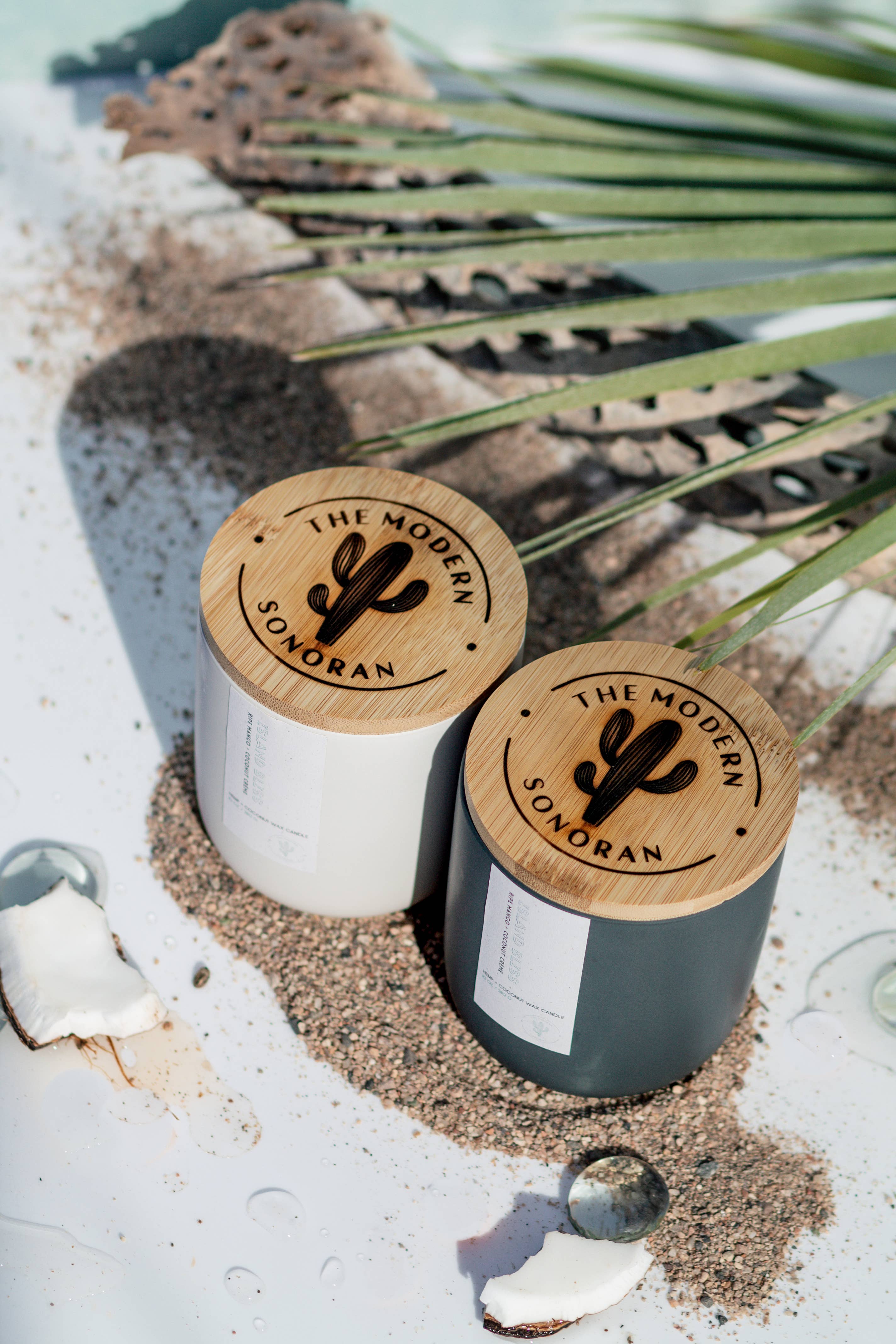 The Modern Sonoran - Wholesale Jar/Filled Candle - Island Bliss: Mango & Coconut Creme Quiet Luxury Hemp Candle6