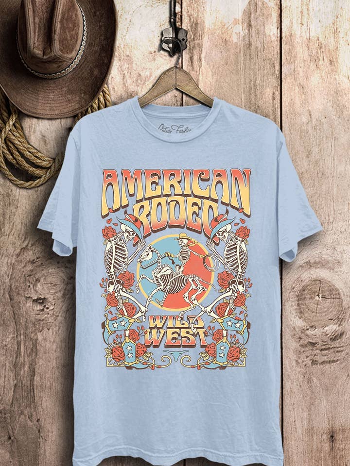 American Rodeo Wild West Graphic Top for wholesale by Lotus Fashion Collection