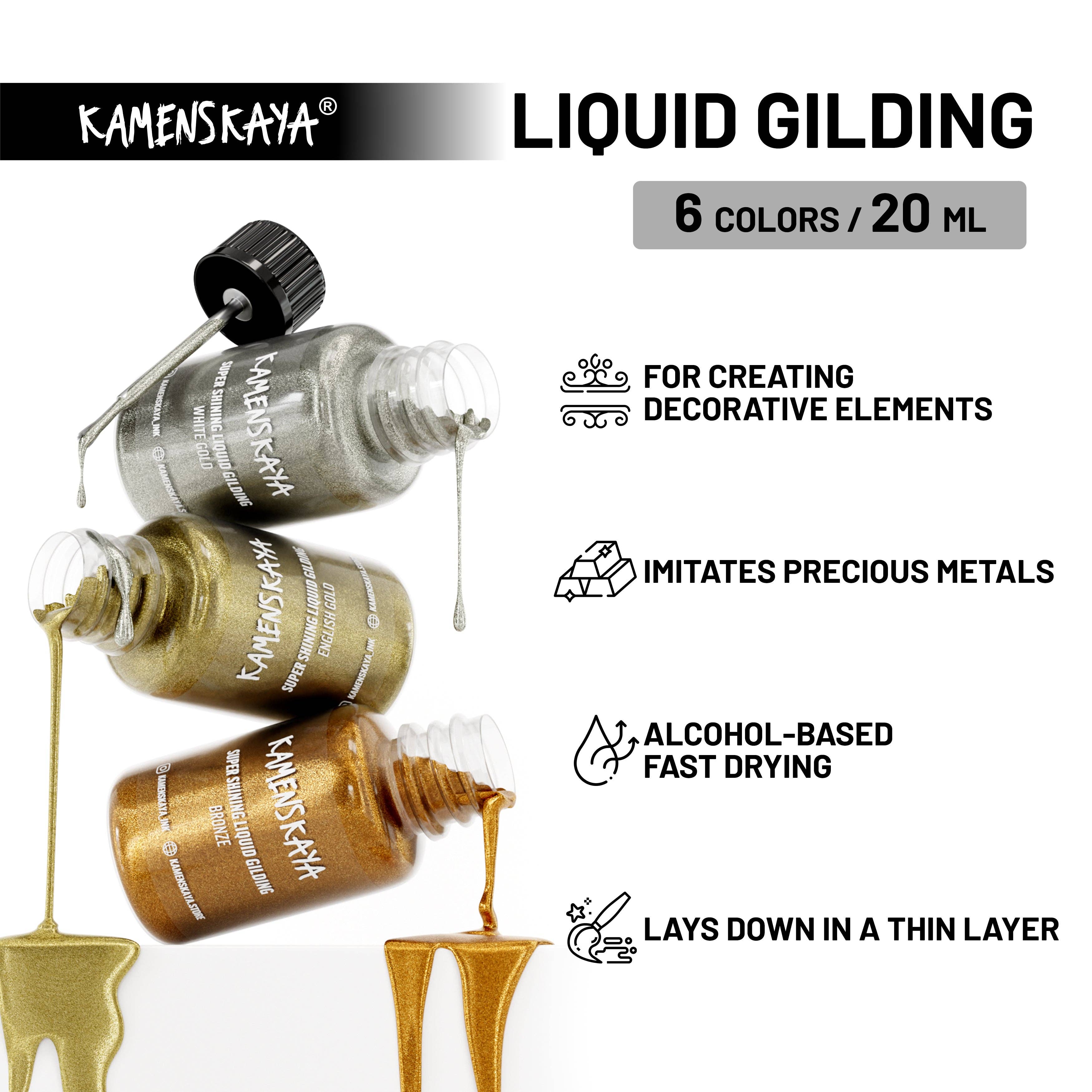 KAMENSKAYA - Wholesale Craft Supplies - Liquid gilding 'Rich gold' (100 ml)2
