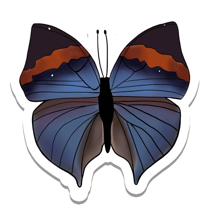 Rebel and Siren Stickers - Wholesale Sticker - Blue Butterfly | Insect | Waterproof Sticker | Holo | 2.5"0
