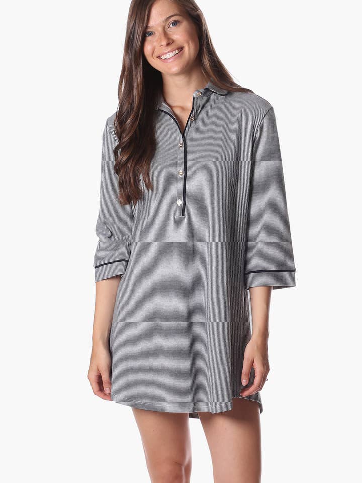 Milton Sleep Shirt in Navy for wholesale by Duffield Lane