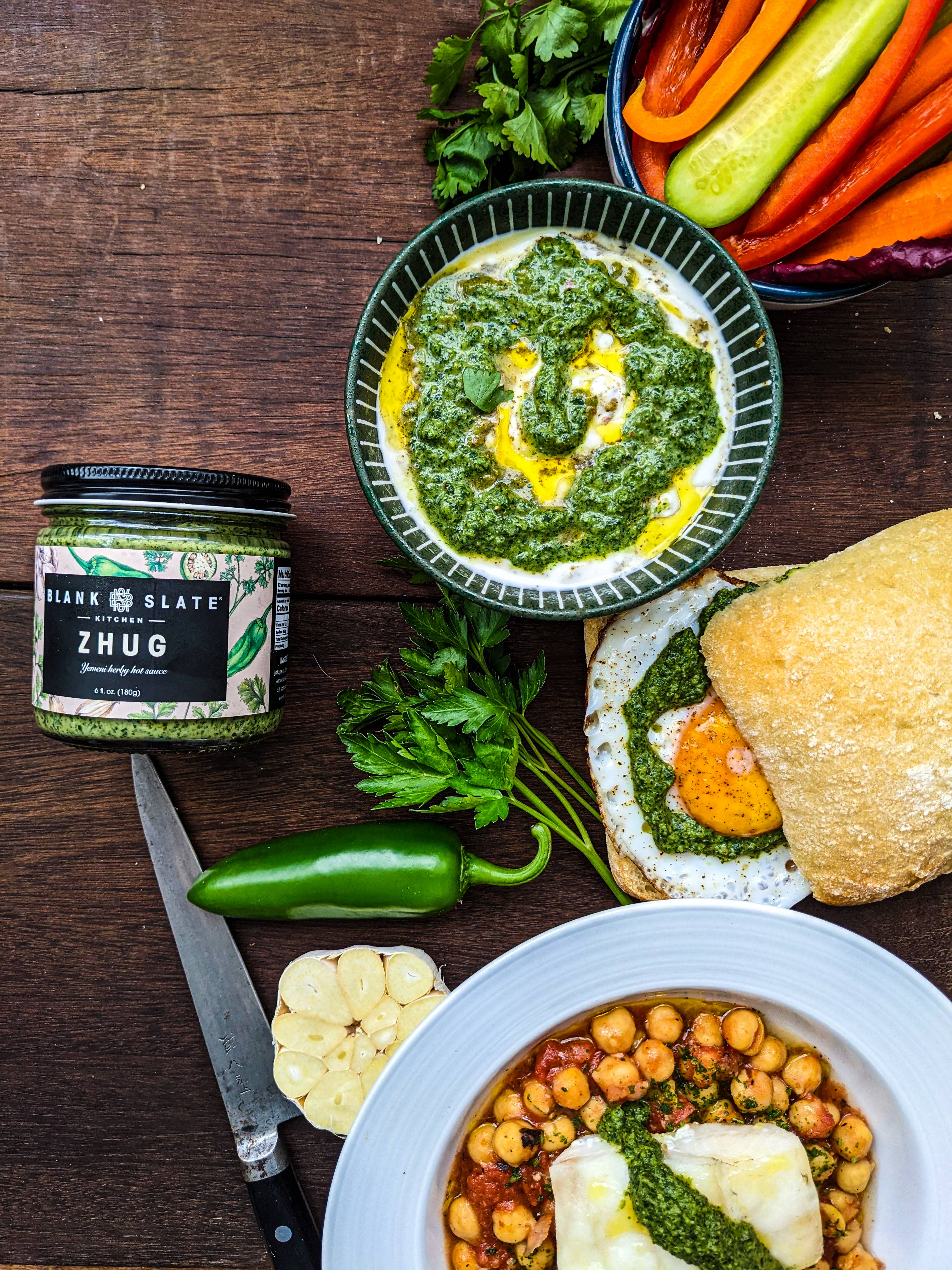 Blank Slate Kitchen – wholesale Stark sås – Zhug - Kryddig het sås (Mellanöstern chimichurri)7