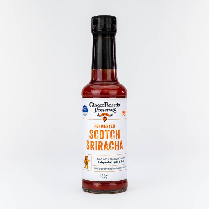 Fermented Scotch Sriracha for wholesale by GingerBeard's Preserves
