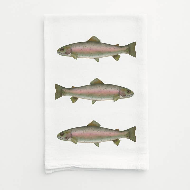 Torchon Never Doubt the Trout pour la vente par Karen Marcum Art