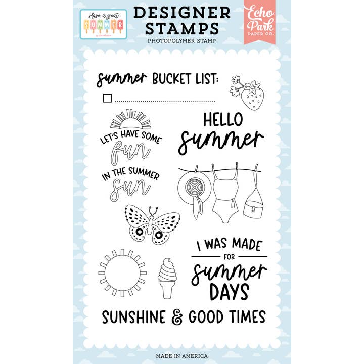 Have A Great Summer: Summer Bucket List Stamp Set for wholesale by Echo Park Paper Co.