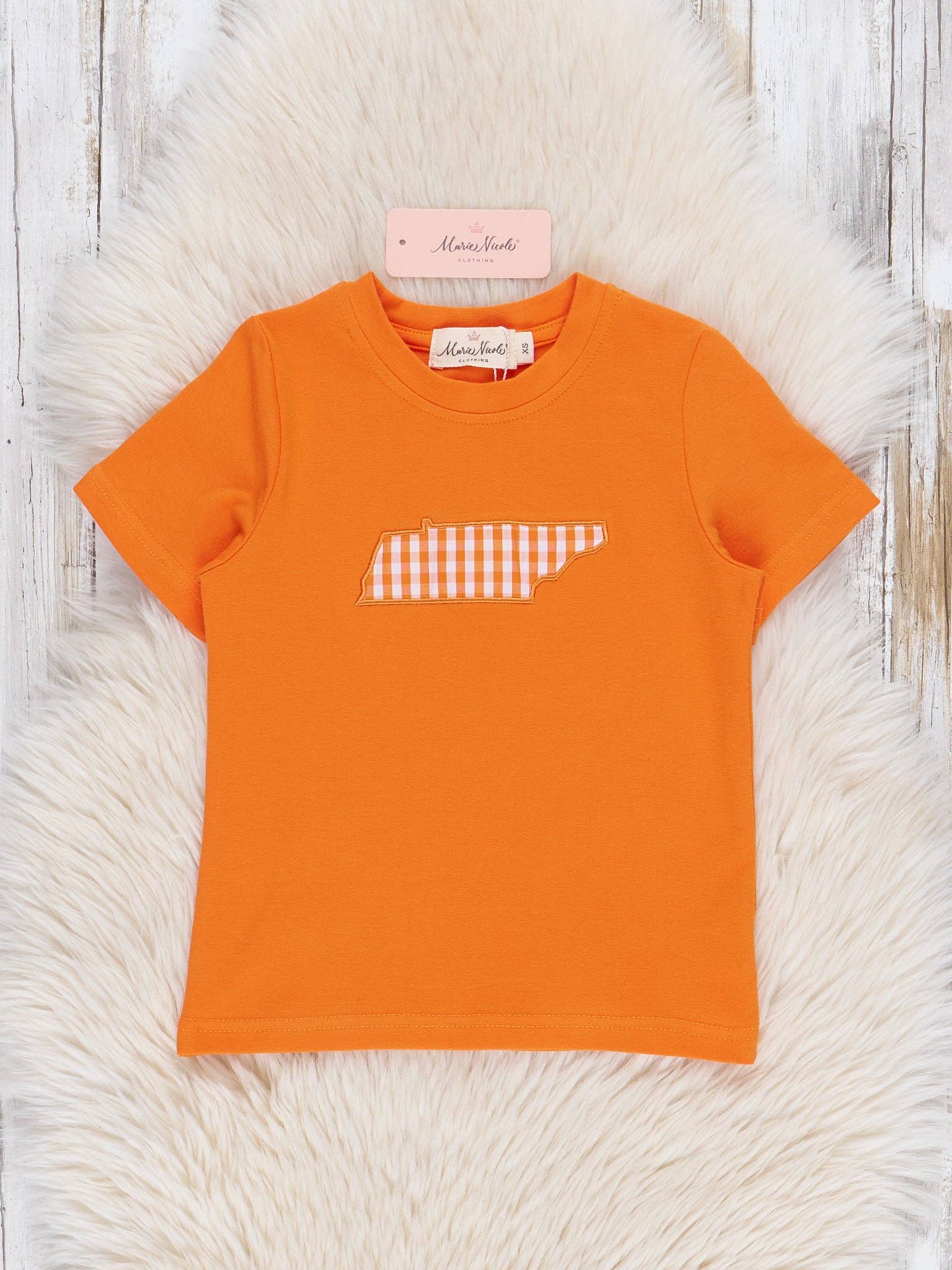 Marie Nicole Clothing - Wholesale T-Shirt - Kids - Tennessee Embroidered Gingham Shirt0