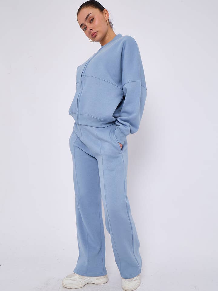 AX Labels - Wholesale Top & Pant Set (NOT Loungewear) - Women's - Oversized Bomber Style Fleece Zipper Co-ord96