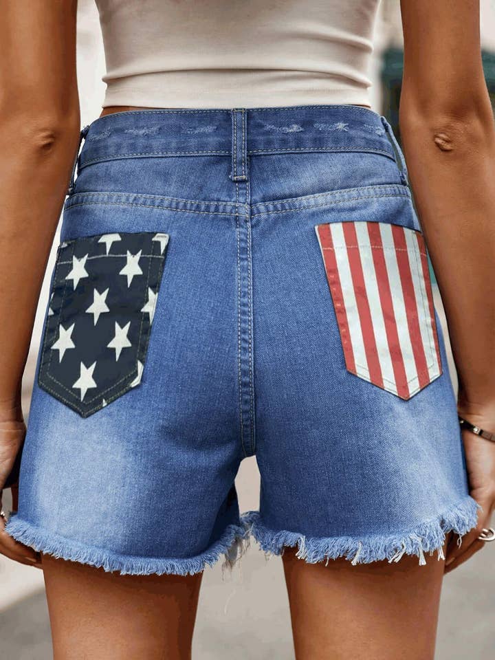 Kustom Kreations Goods - Wholesale Korte broeken - Dames - Spijkershort met rauwe zoom en zakken