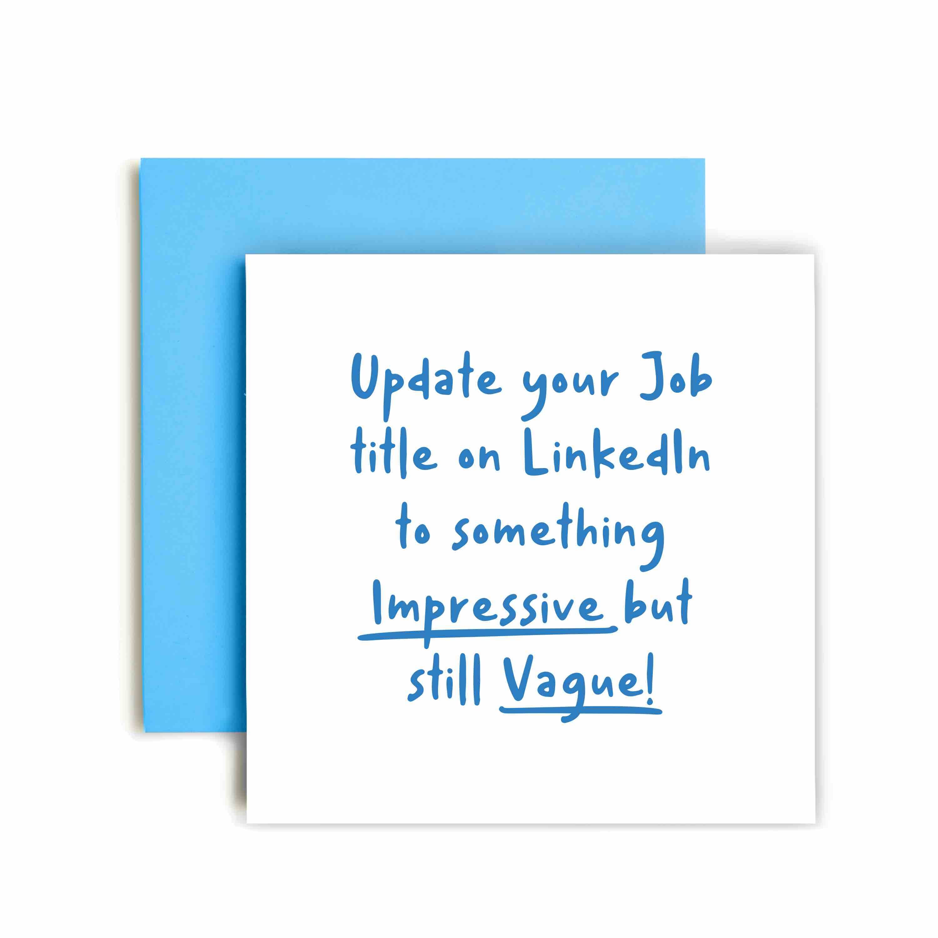 Huxters - Wholesale Congratulations Card - Update Linked In Profile New Job Card0