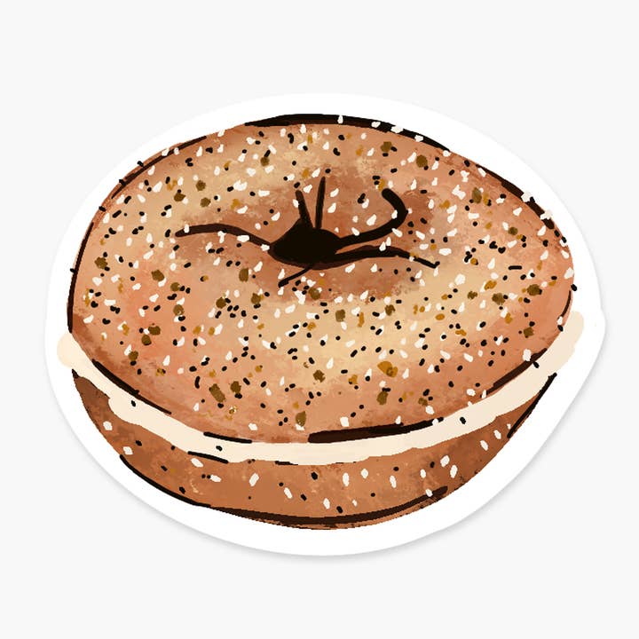 Everything Bagel 2.2 x 1.5 in - Food Sticker for wholesale by Footnotes
