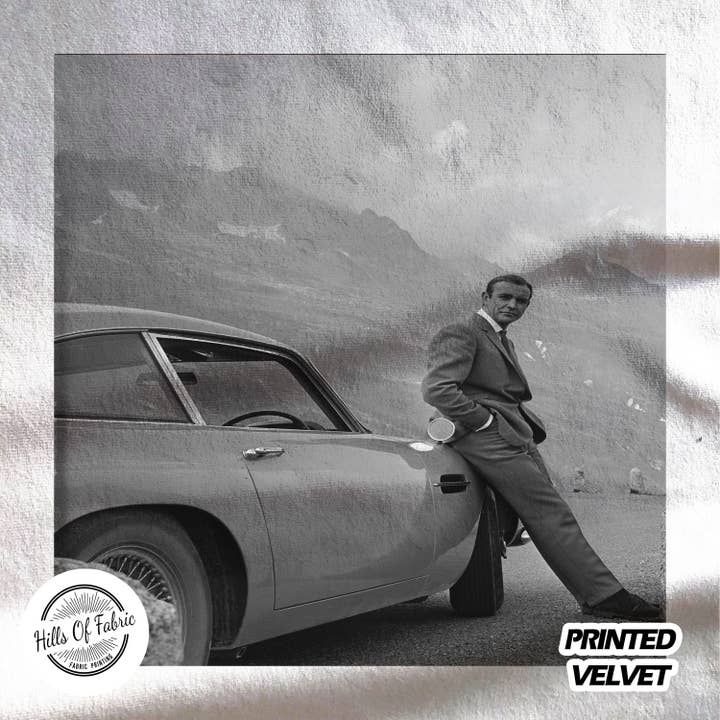 Sean Connery 007 Bedrucktes Stoff-Panel für Auto für den Großhandel von Hills Of Fabric