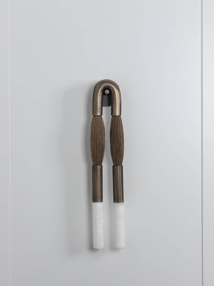 Pony Horse Hair Dark Antique Marble Big Wall Sconce for wholesale by HEKA LIGHTING & TRADING LTD