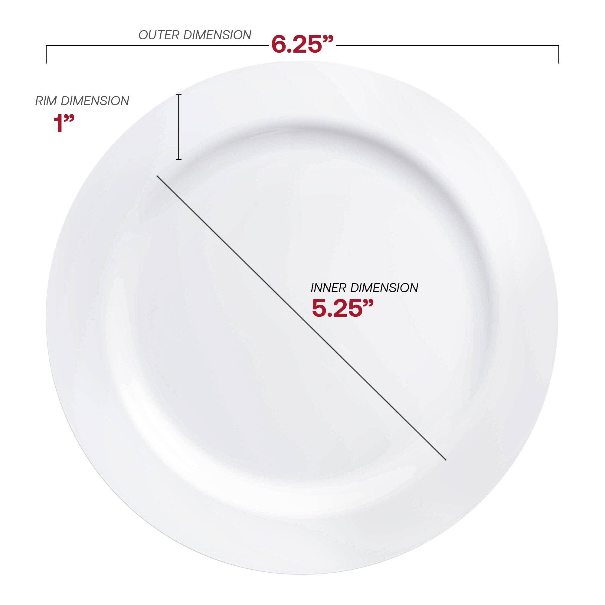 Smarty had a Party - Wholesale Disposable Plate - 6.25" White Economy Round Plastic Pastry Plates - 10 pcs2