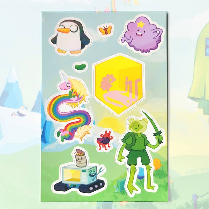 Adventure Side Cast Sticker Sheet for wholesale by Dizzy Leopard Shop