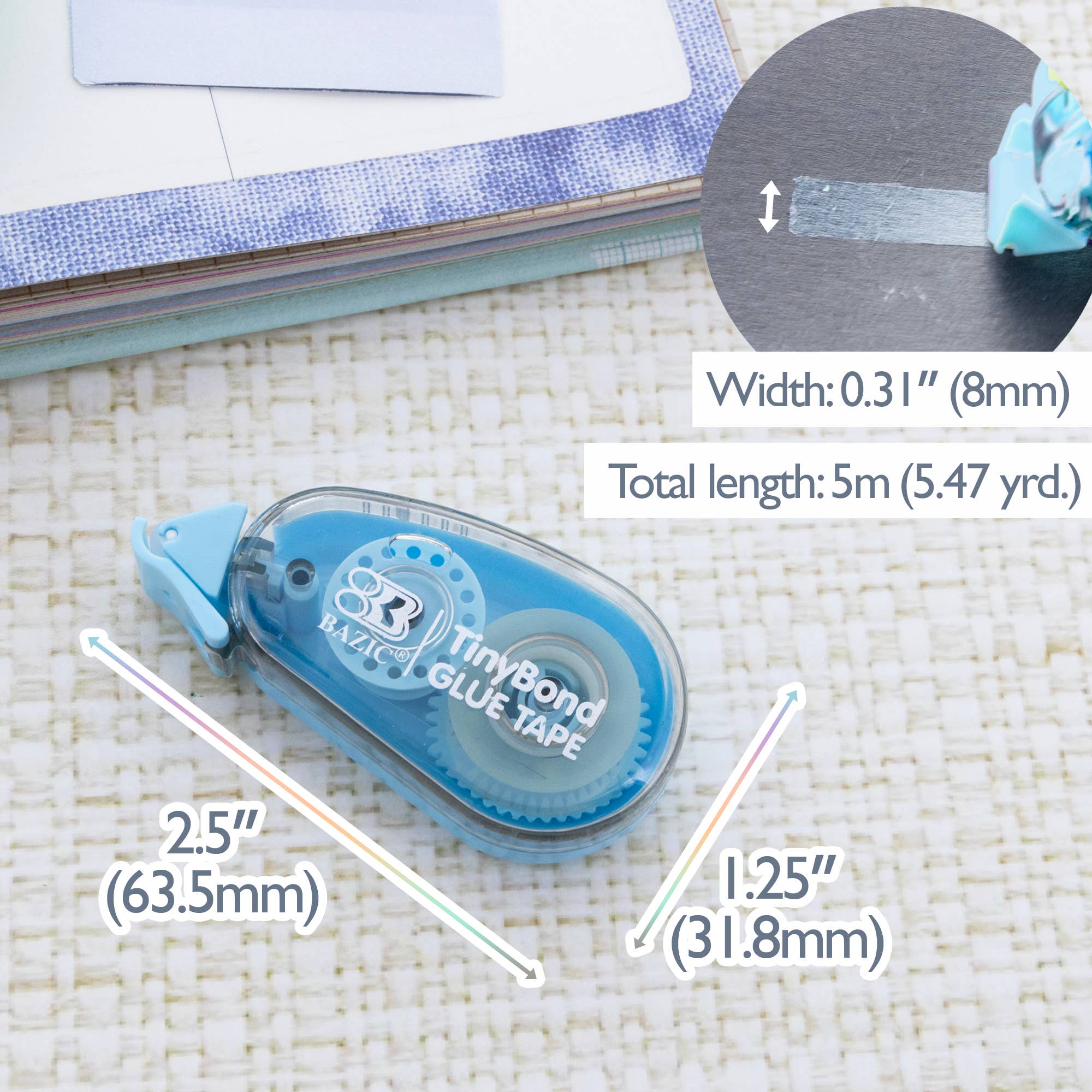 BAZIC Products - Wholesale Glue - Permanent Glue Tape 8 mm x 5 m1