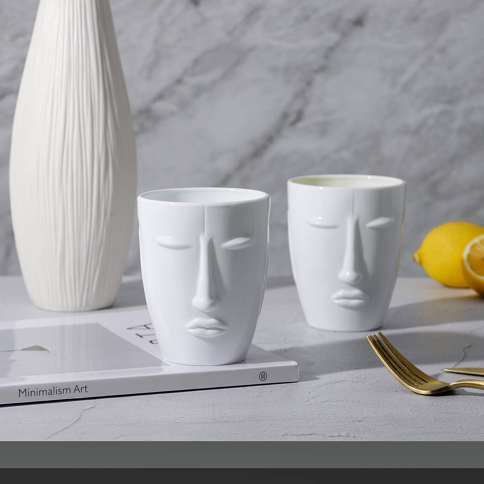 Everest Global - Wholesale Drinking Glass/Cup - Human Face Black/White Tumbler set of 68