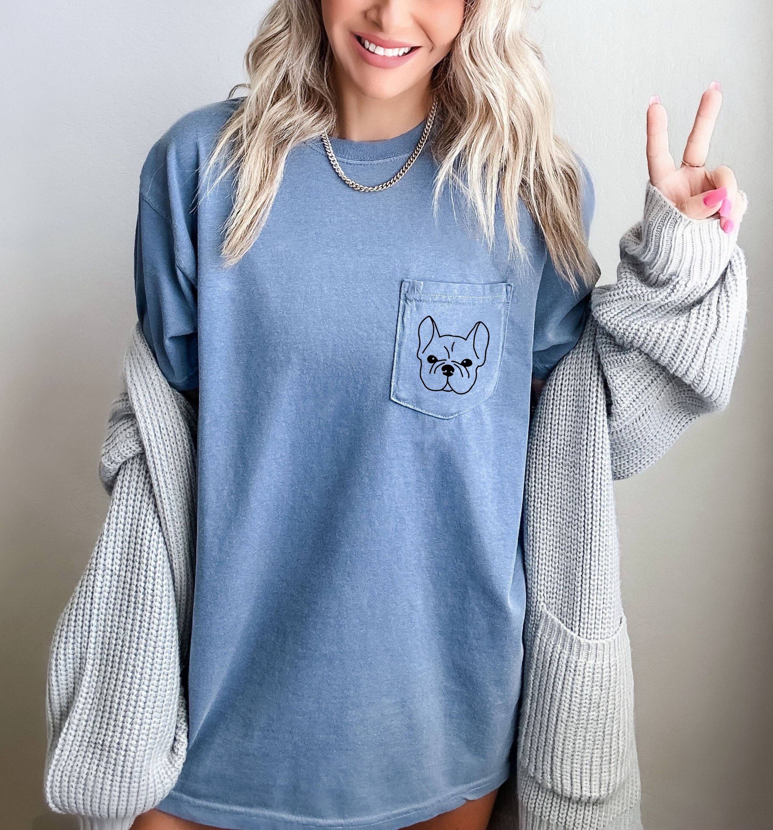 Verita Culture - Wholesale Screen Printed T-Shirt - Women's - Frenchie Mama French Bulldog Comfort Colors Pocket T Shirt10