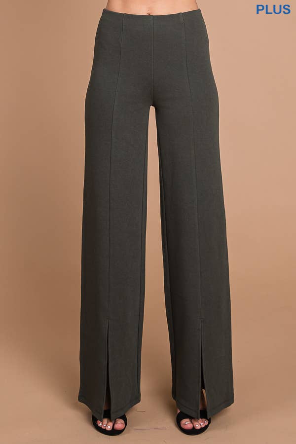 Culture Code - Wholesale Pants - Women's - CJP1810X - HIGH WAIST SLIT FRONT WIDE PANTS7