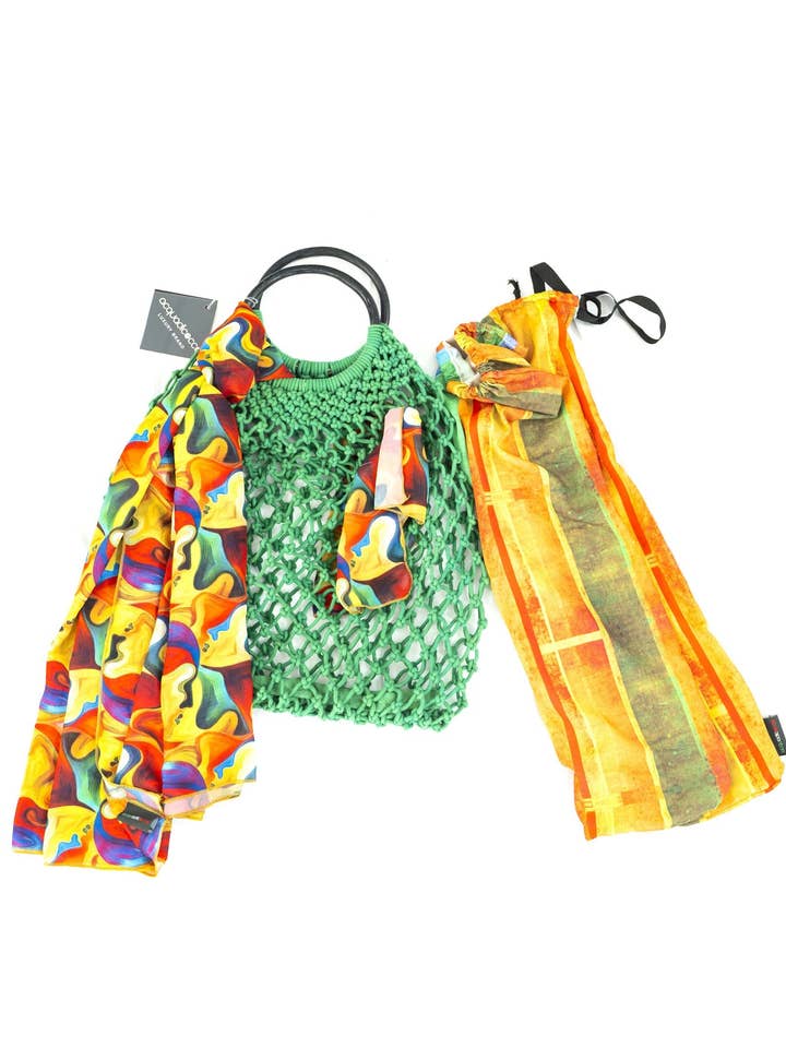 Sac de plage en toile vert pour la vente par ACQUADICOCCO