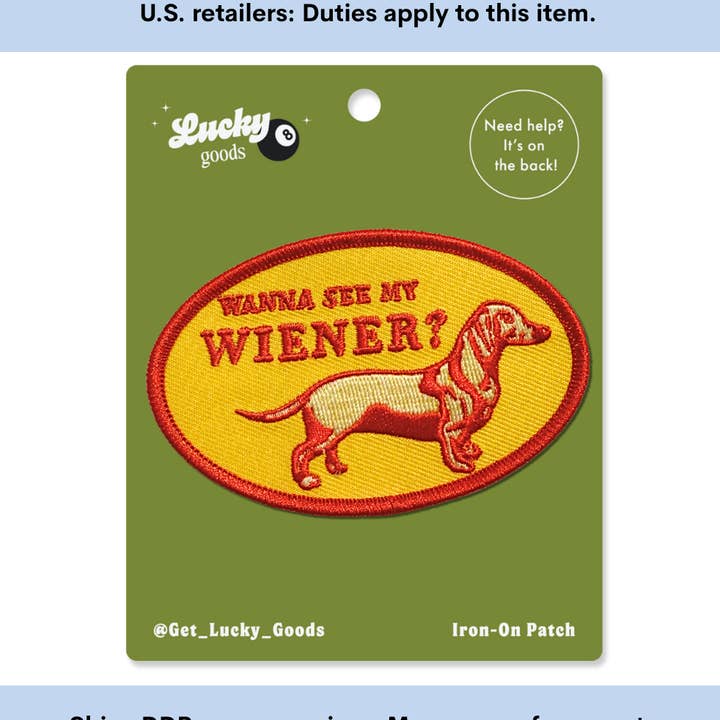 Voir Mon Wiener – Écusson Brodé Thermocollant pour la vente par Lucky Goods Paper