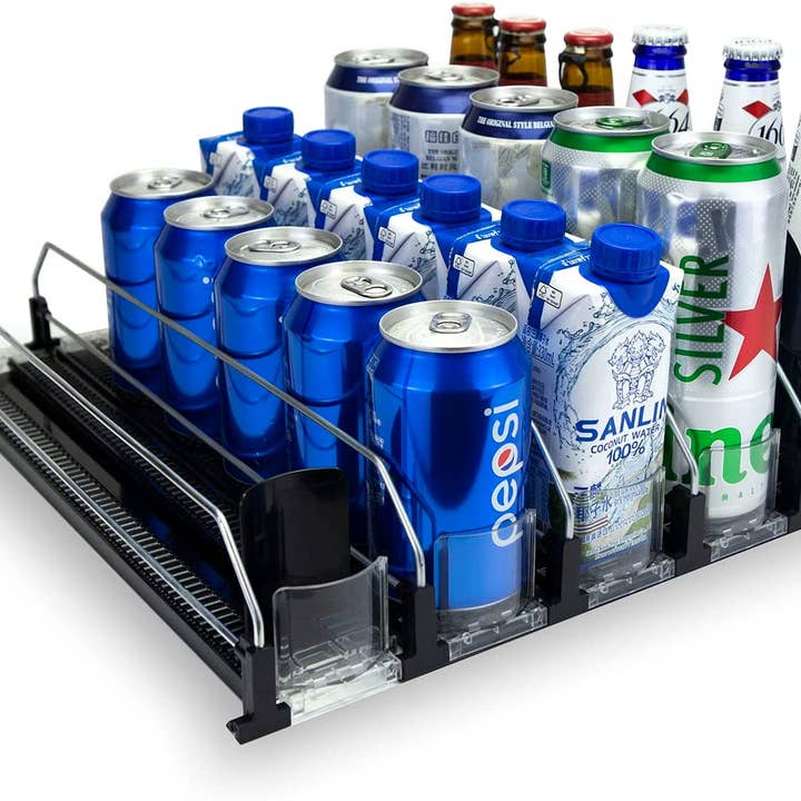 Getränke-Organizer für den Kühlschrank, selbstschiebender Getränkedosenspender für den Großhandel von Hometeczone LLC