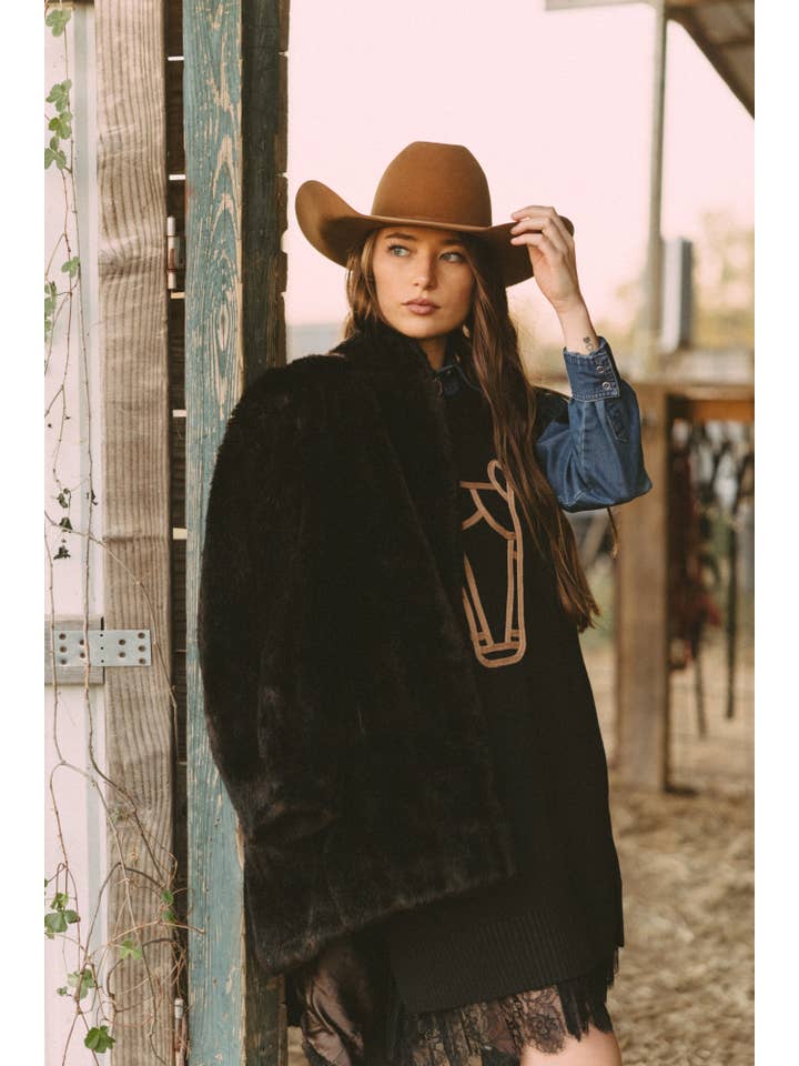 Rodeo Hippie - Wholesale Dress - Women's - MOD HORSE SWEATER DRESS IN BLACK (Pre-pack 2/2/2/1)11