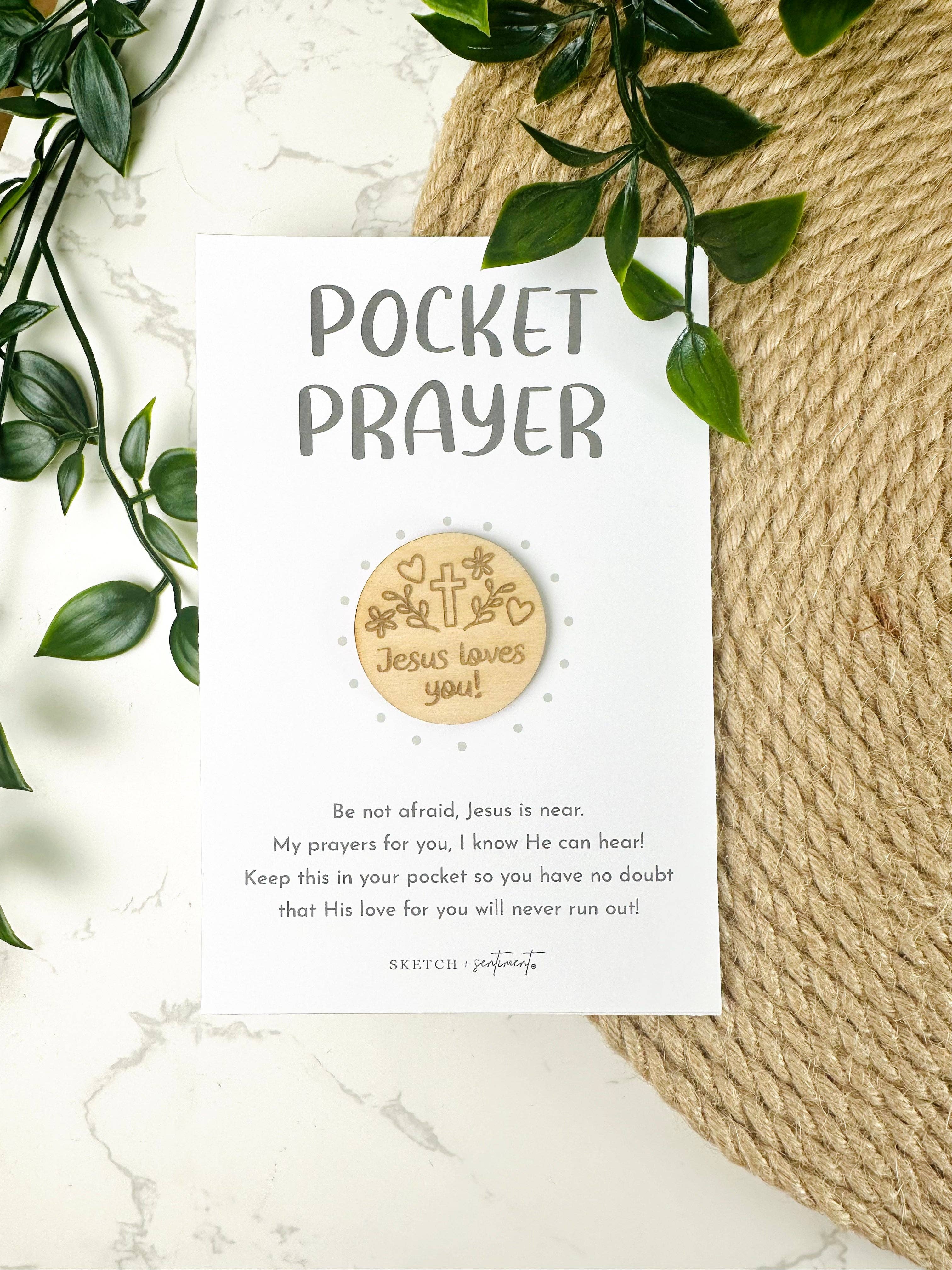 Sketch + Sentiment - Wholesale Keepsake Coin/Token - Jesus Loves You Pocket Prayer, Pocket Hug, Christian Token0