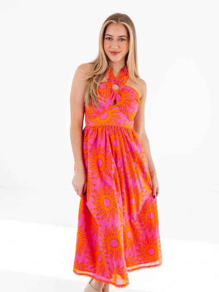 J.Marie Collections - Wholesale Dress - Women's - Mara Ric Rac Cross Midi Dress
