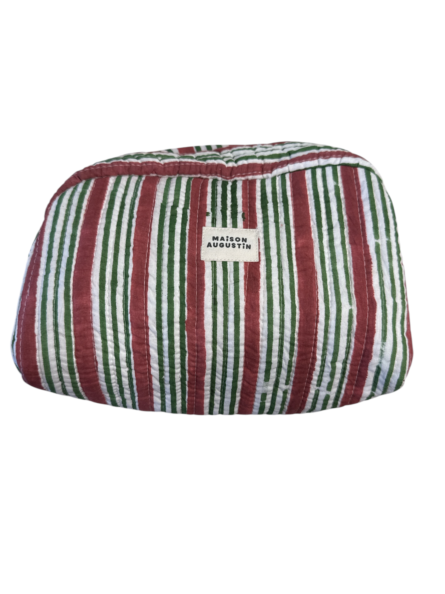 Maison Augustin - Vente Trousse de toilette – femme - Trousse de toilette Stripe Brique3