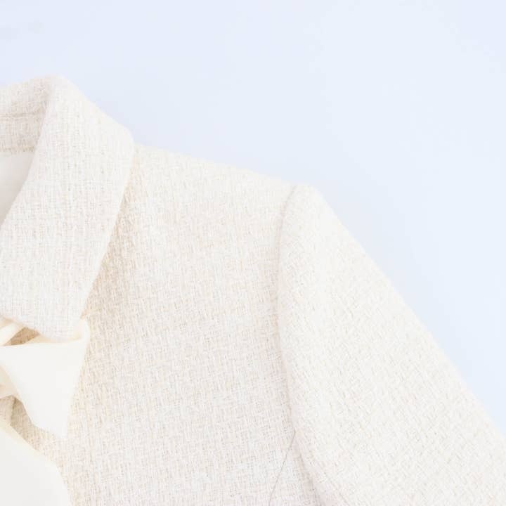 WHITE Lapel long-sleeved,bow tie lace-up suit jacket for wholesale on Faire3