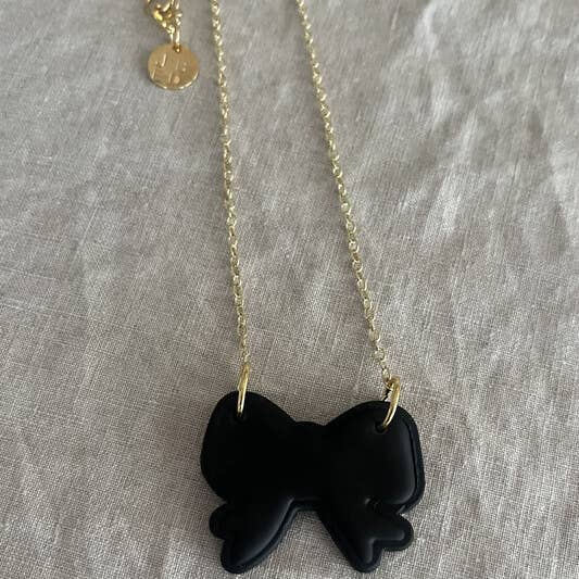 Jewelry By Elina Dahl - Wholesale Pendant/Charm Necklace - Necklace black bow.