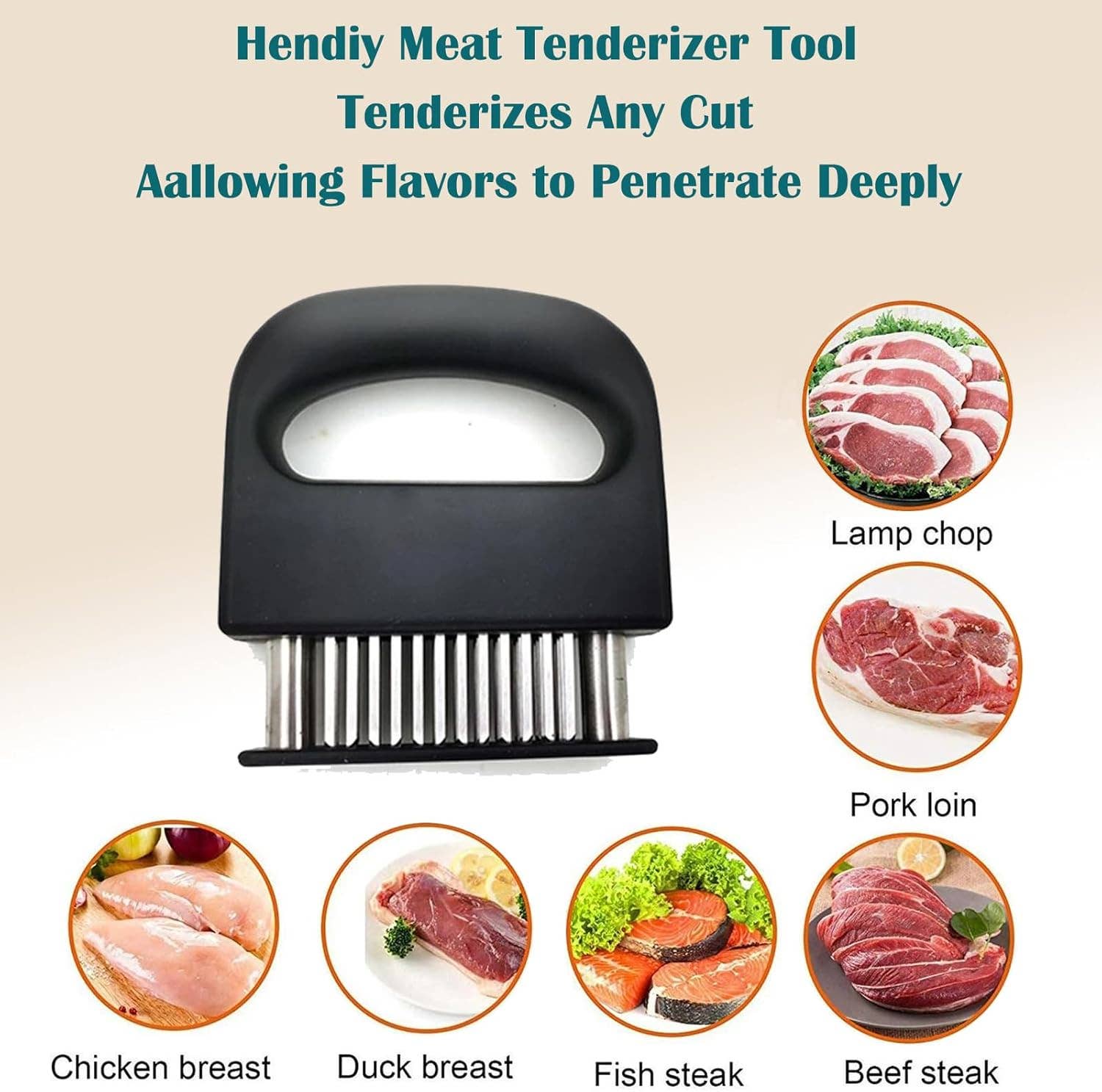 VIGOR - Wholesale Kitchen tool/gadget - Meat Tenderizer Tool with 48 Stainless Steel Needle Blades4