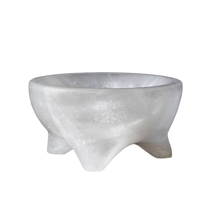Footed Selenite Bowl, Round for wholesale by Blue Ocean Traders