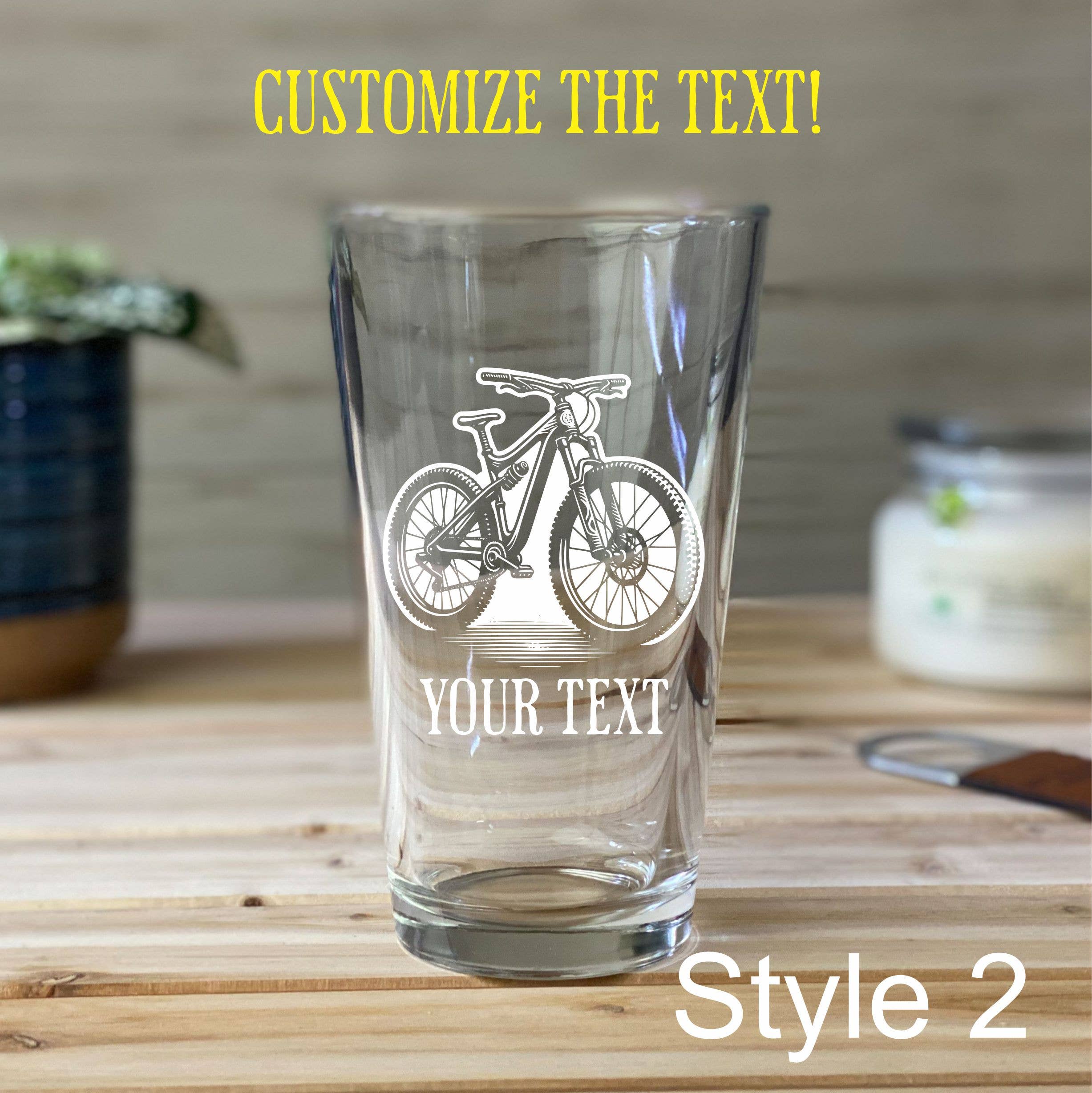 Adirondack Etching LLC - Wholesale Beer Glass/Mug - Mountain Bikes -  Pint glass6