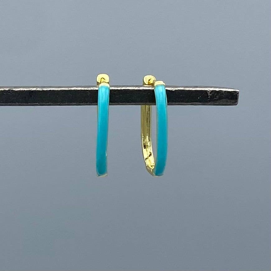 Something Silver - Vendita all'ingrosso Orecchini a cerchio - Orecchini a cerchio con chiusura a scatto e maglie oblunghe smaltate3