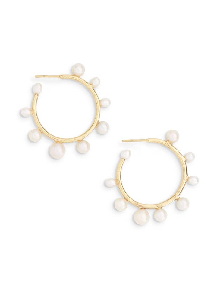Pearl Hoops | Medium for wholesale by Ever Alice Studio
