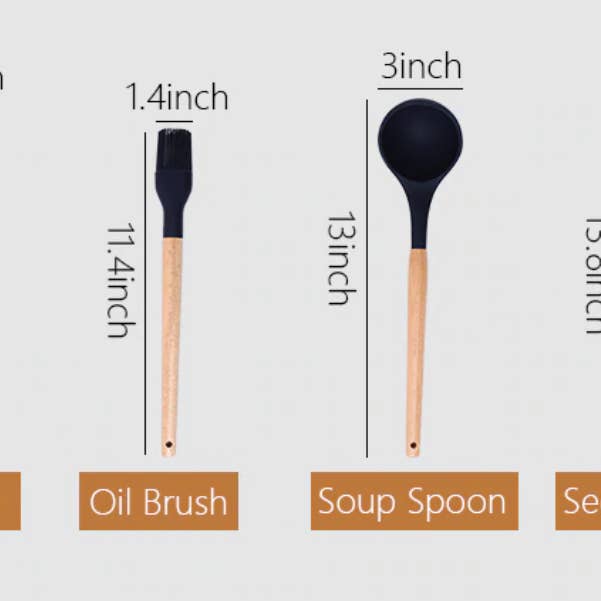 Homerely (We Cover All Import Duties) - Wholesale Kitchen Utensil Set - White / Black Silicone Kitchen Utensils Set8