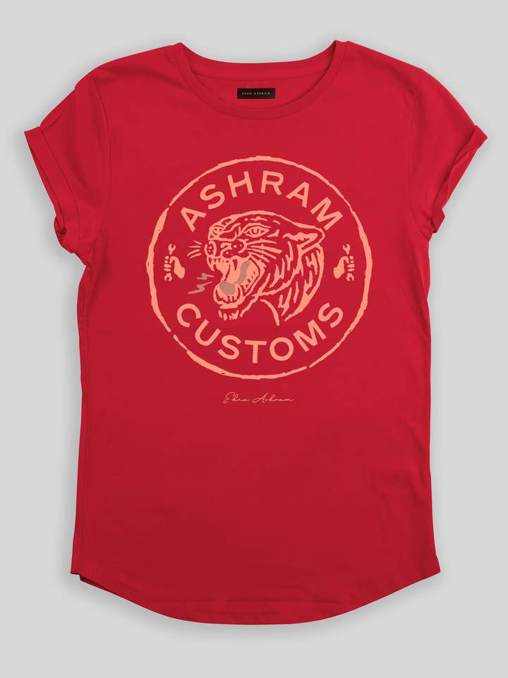 Eden Ashram – wholesale T-shirt (graphic) – women's – Ashram Customs Premium Rolled Sleeve T-Shirt2