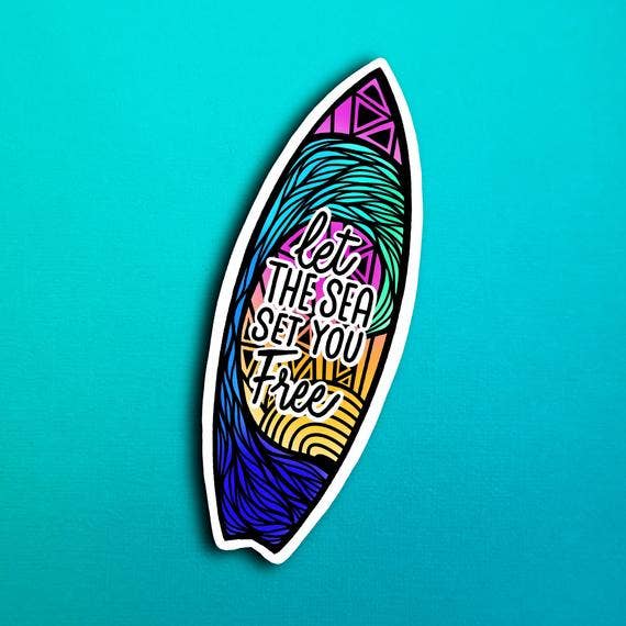 Surfboard Quote Sticker for wholesale by Zenspire Designs