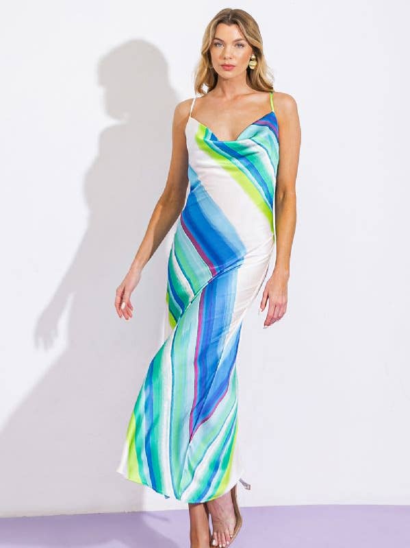 Vestido midi de satén tejido estampado - ID20965 para venta al por mayor de FLYING TOMATO