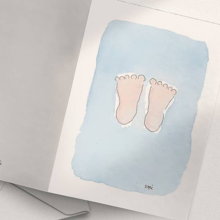 Baby Toes, Light Blue for wholesale by Sari's ArtWork