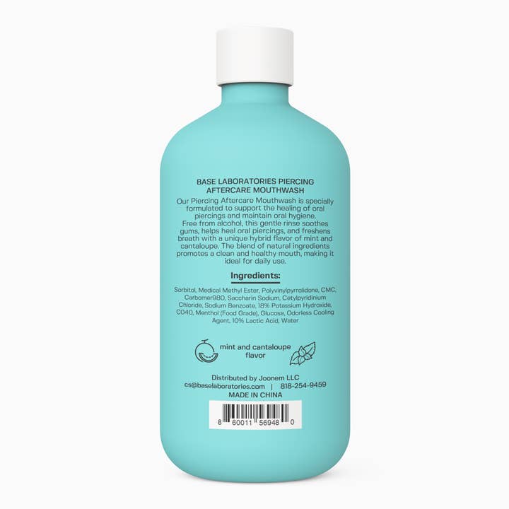 Base Laboratories - Wholesale Mouthwash - Piercing Aftercare Mouthwash - Mint Cantaloupe, 16 oz6