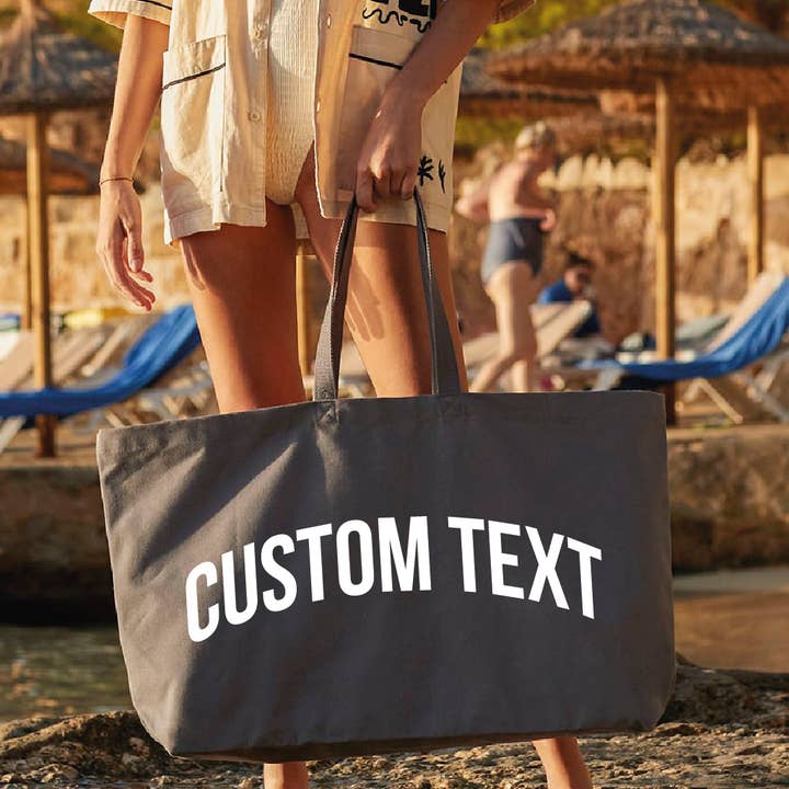 Custom Oversized Tote Bag With Any Text in Arch for wholesale by Lovetree Design