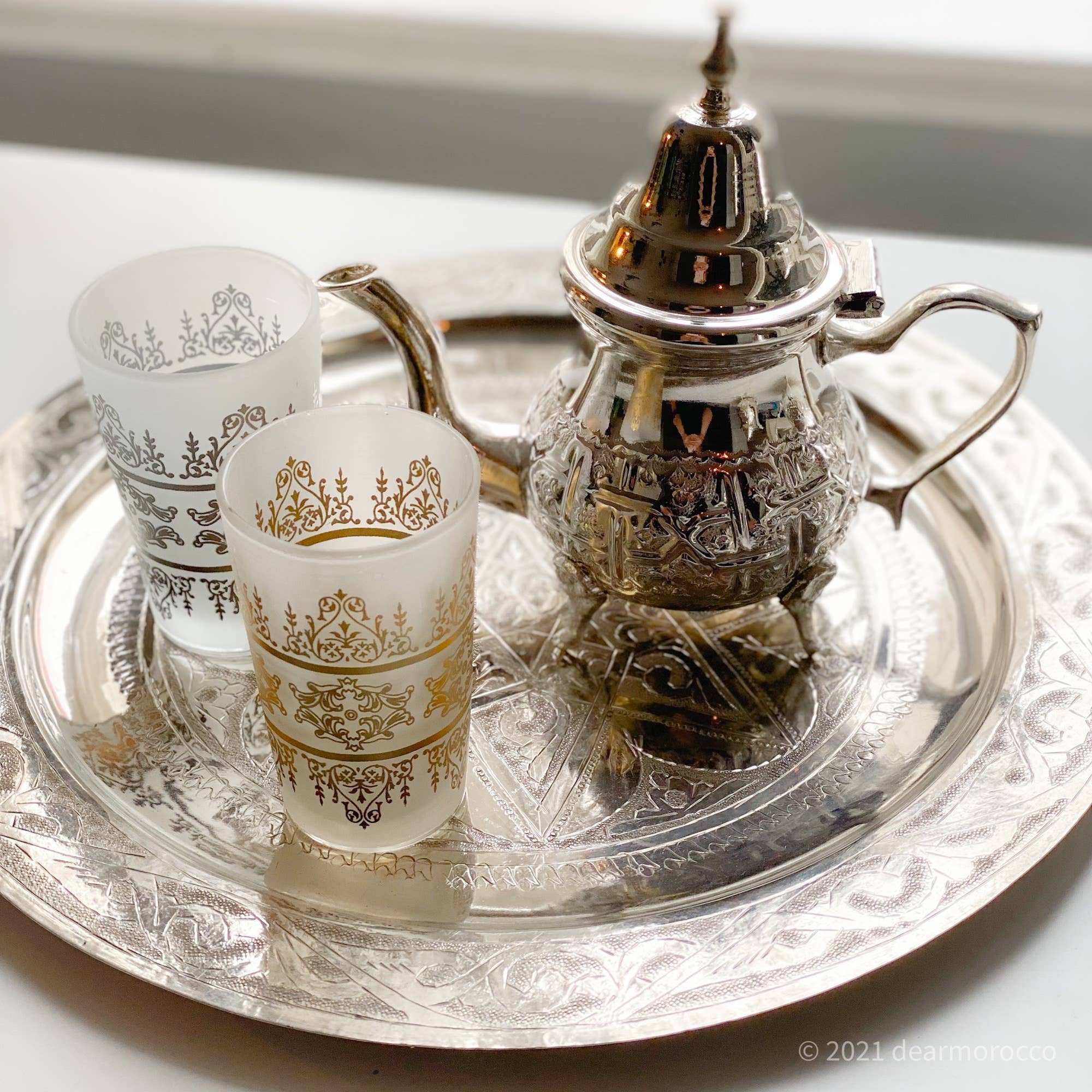 Traditionella Festliga Marockanska Silver Teservis-foton och fler