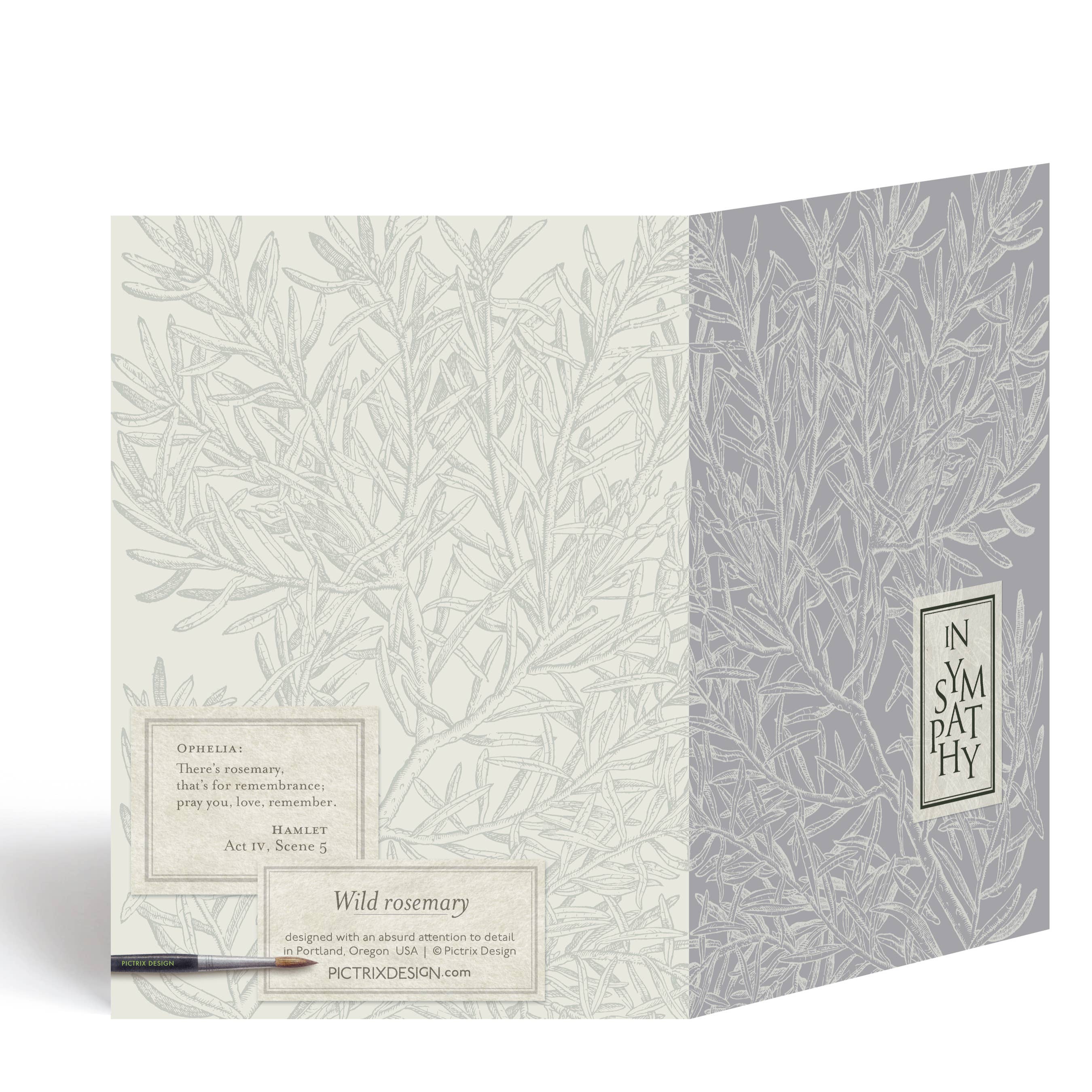 Pictrix Design – Großhandel Beileidskarten – "Wildrosmarin" A6 Beileidskarte2