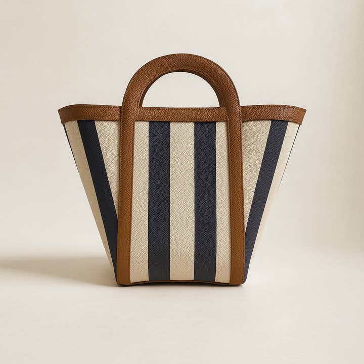 MESCH - Wholesale Tote Bag - Women's - Atuel Tote Bag Large – Caramel Stripe0