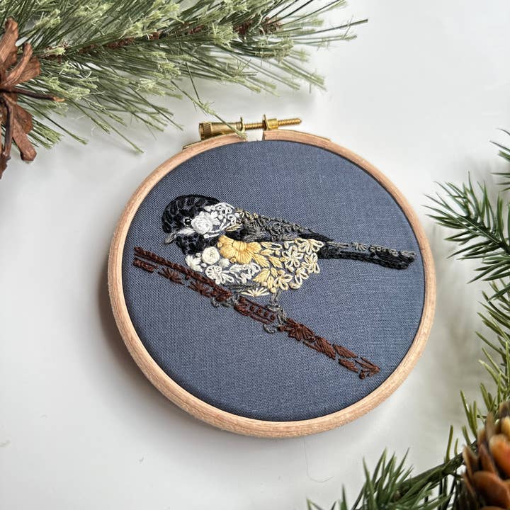Nest Embirdery - Wholesale Embroidery/Cross Stitch Supplies - Chickadee-dee Kit4