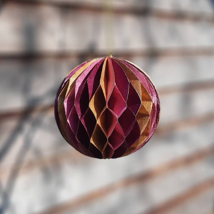 Koperberg - Wholesale Ornament - Honeycomb Ball, handmade paper9