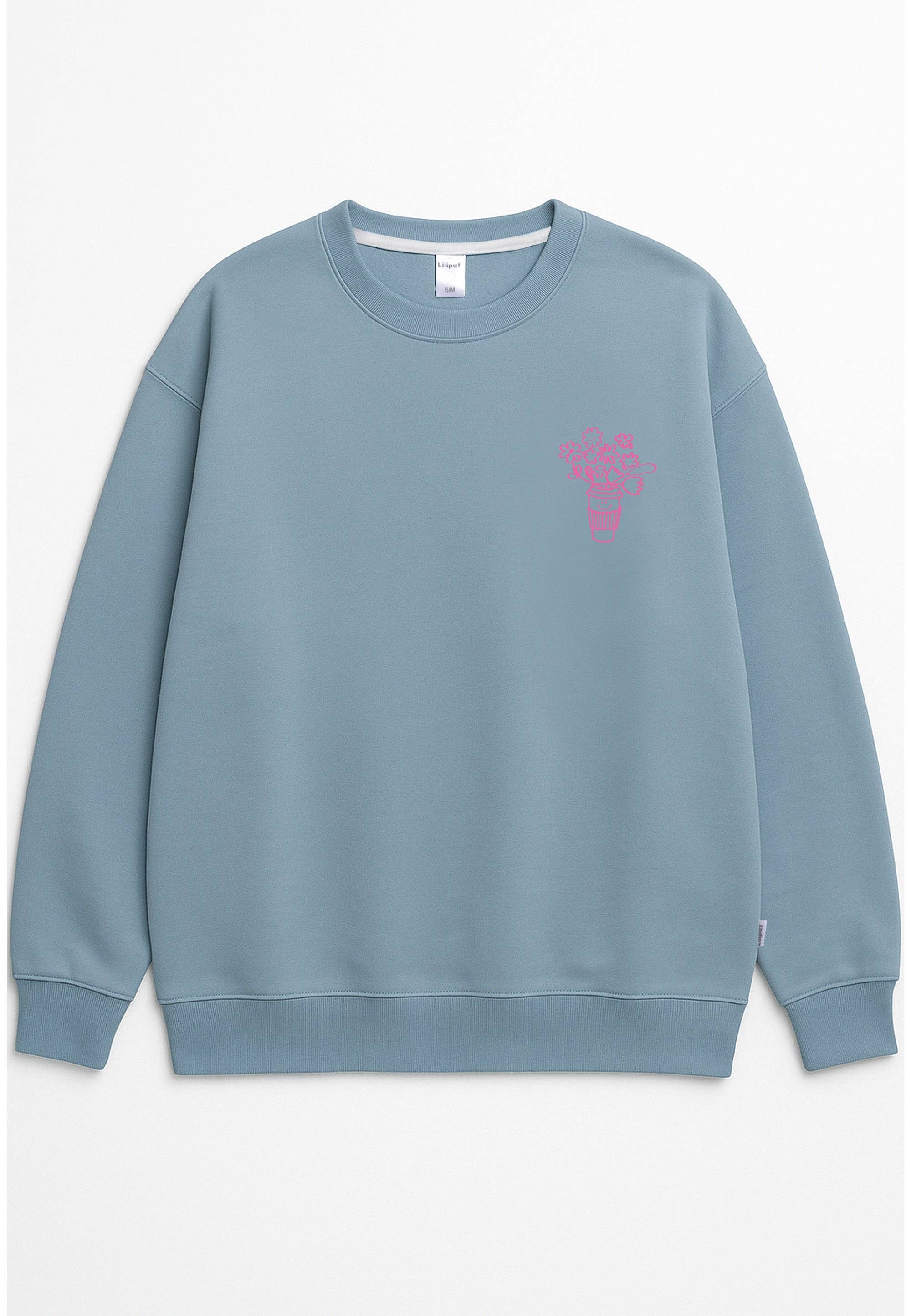 Liliput - Wholesale Graphic Sweatshirt - Women's - Adult Sweatshirt Let Love Bloom light blue3
